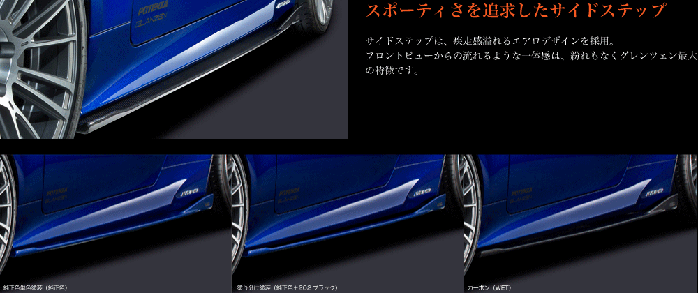 スポーティさを追求したサイドステップ
